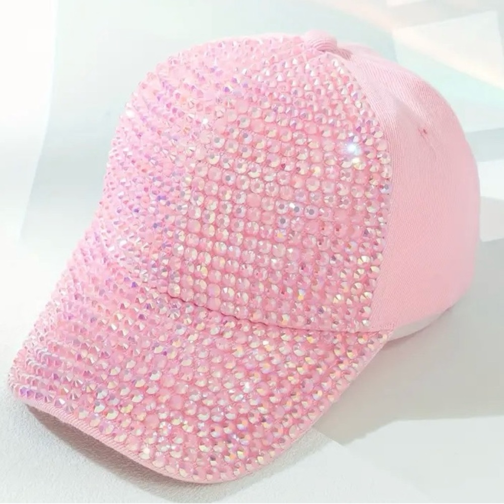 Pink Rhinestone Decor Baseball Cap - Picture 4 of 8